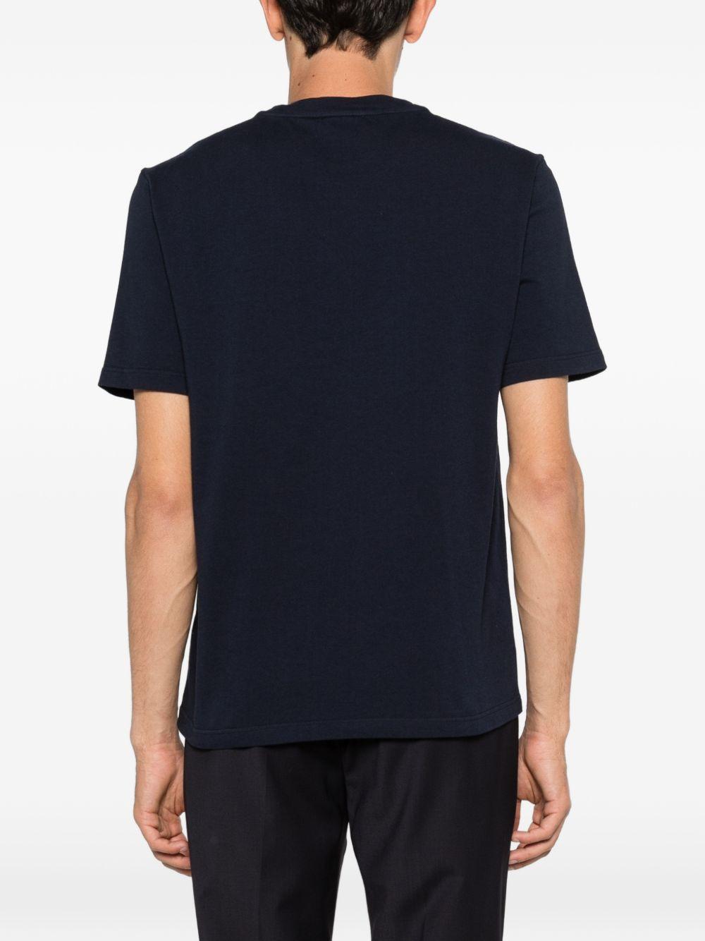 SCAGLIONE T-shirt in cotone blu navy a maniche corte