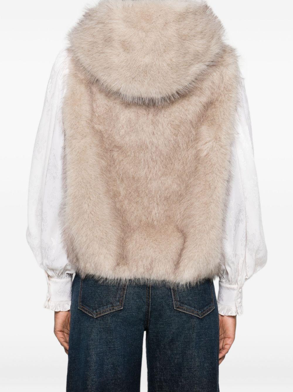 VALENTINI 1972 Gilet in ecopelliccia beige