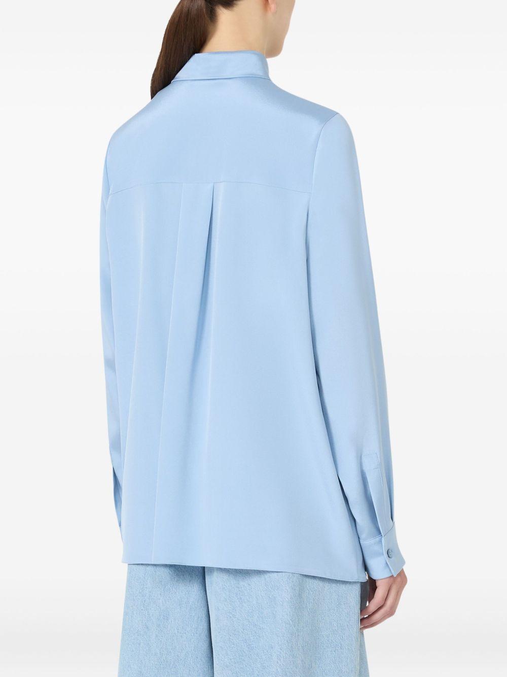 MAX MARA Camicia 'Avion' in cady di seta stretch azzurra