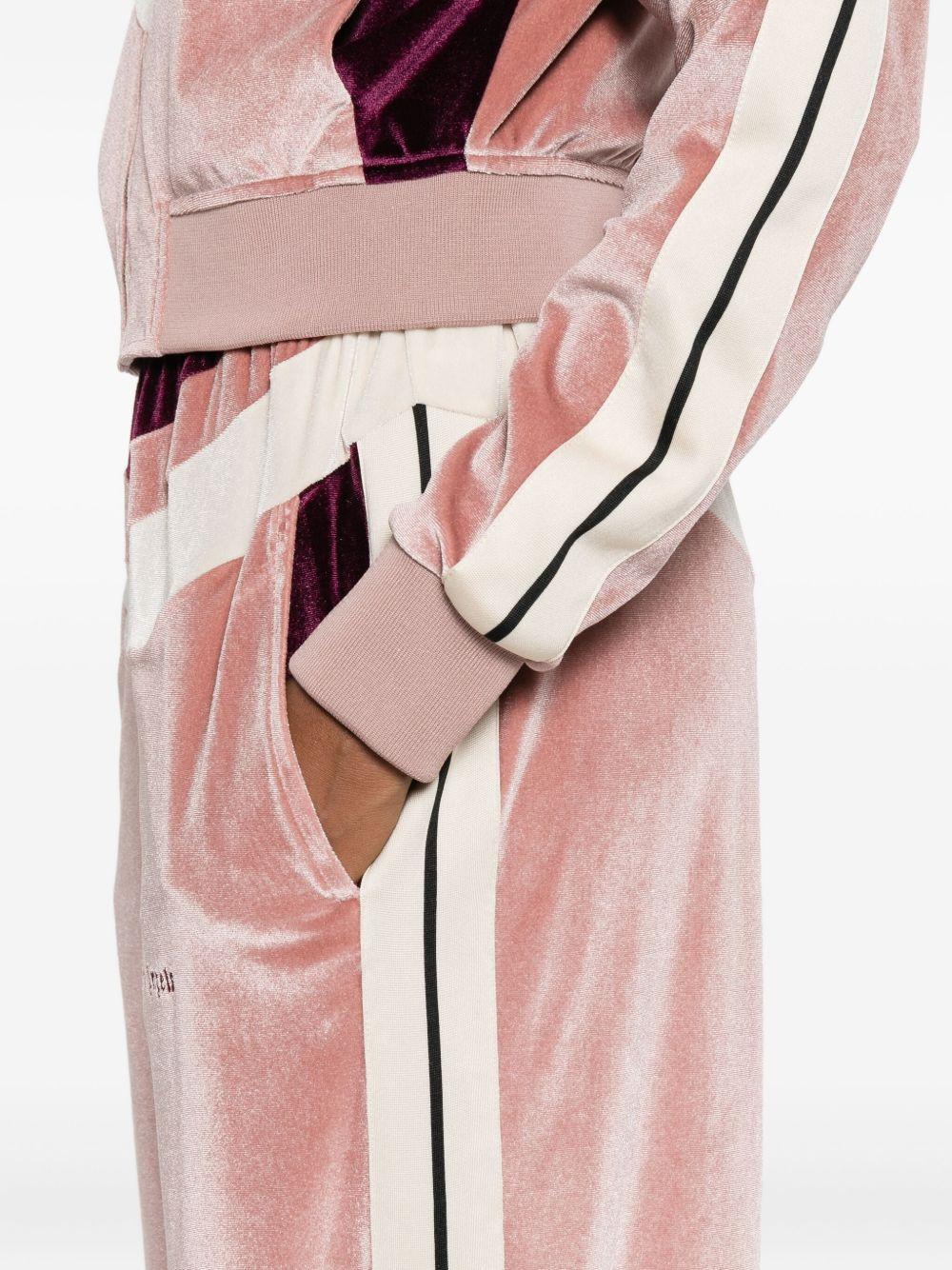 PALM ANGELS Pantaloni sportivi rosa in ciniglia