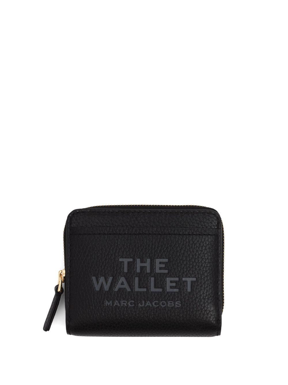 MARC JACOBS Portafoglio 'The Leather Mini Compact Wallet' in pelle nera