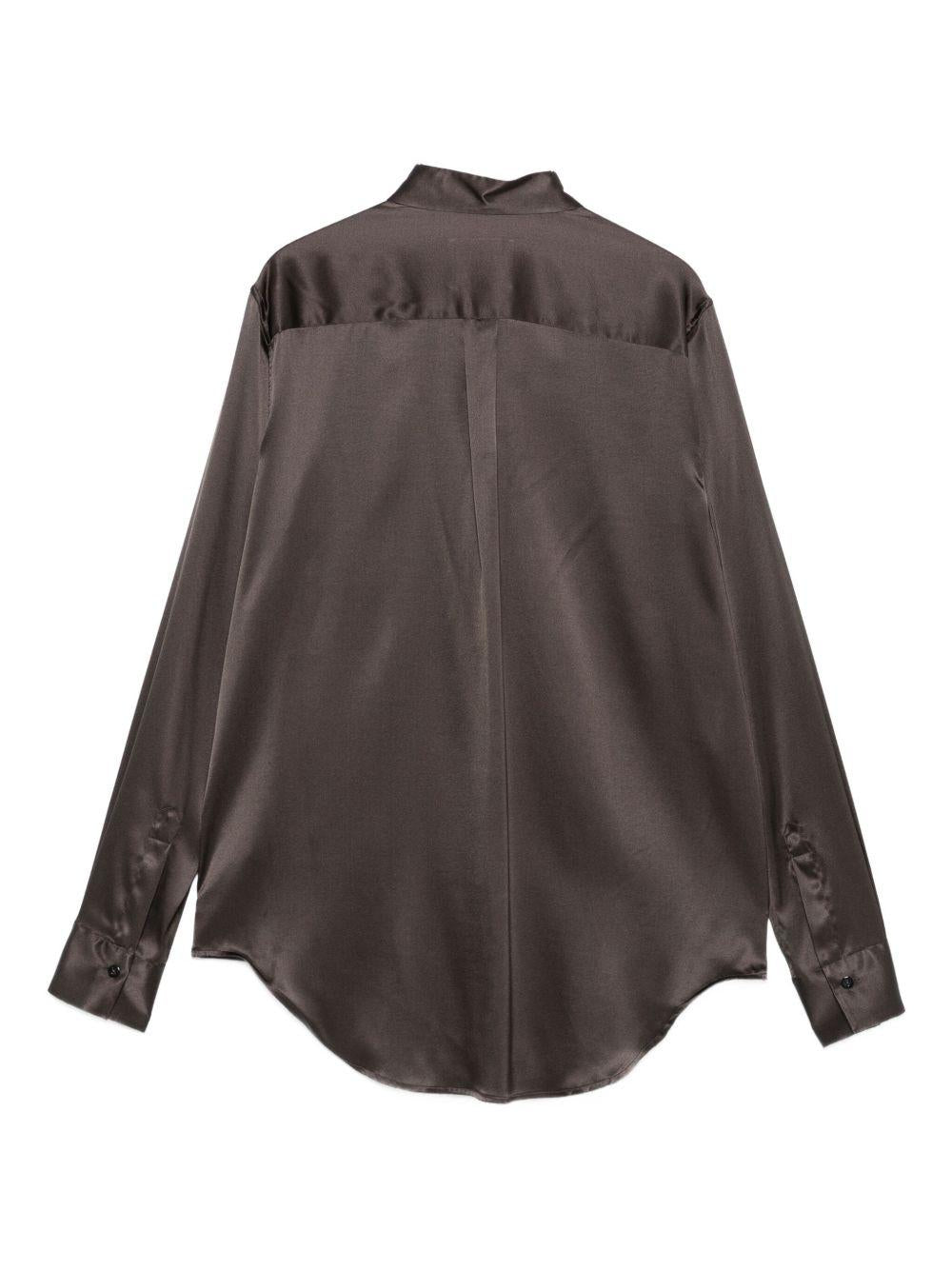 XACUS Camicia Giselle in seta marrone