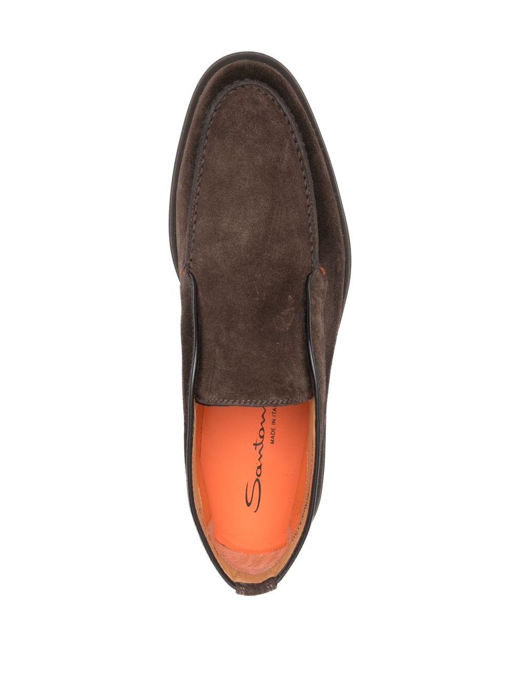 SANTONI Mocassini in suede marrone