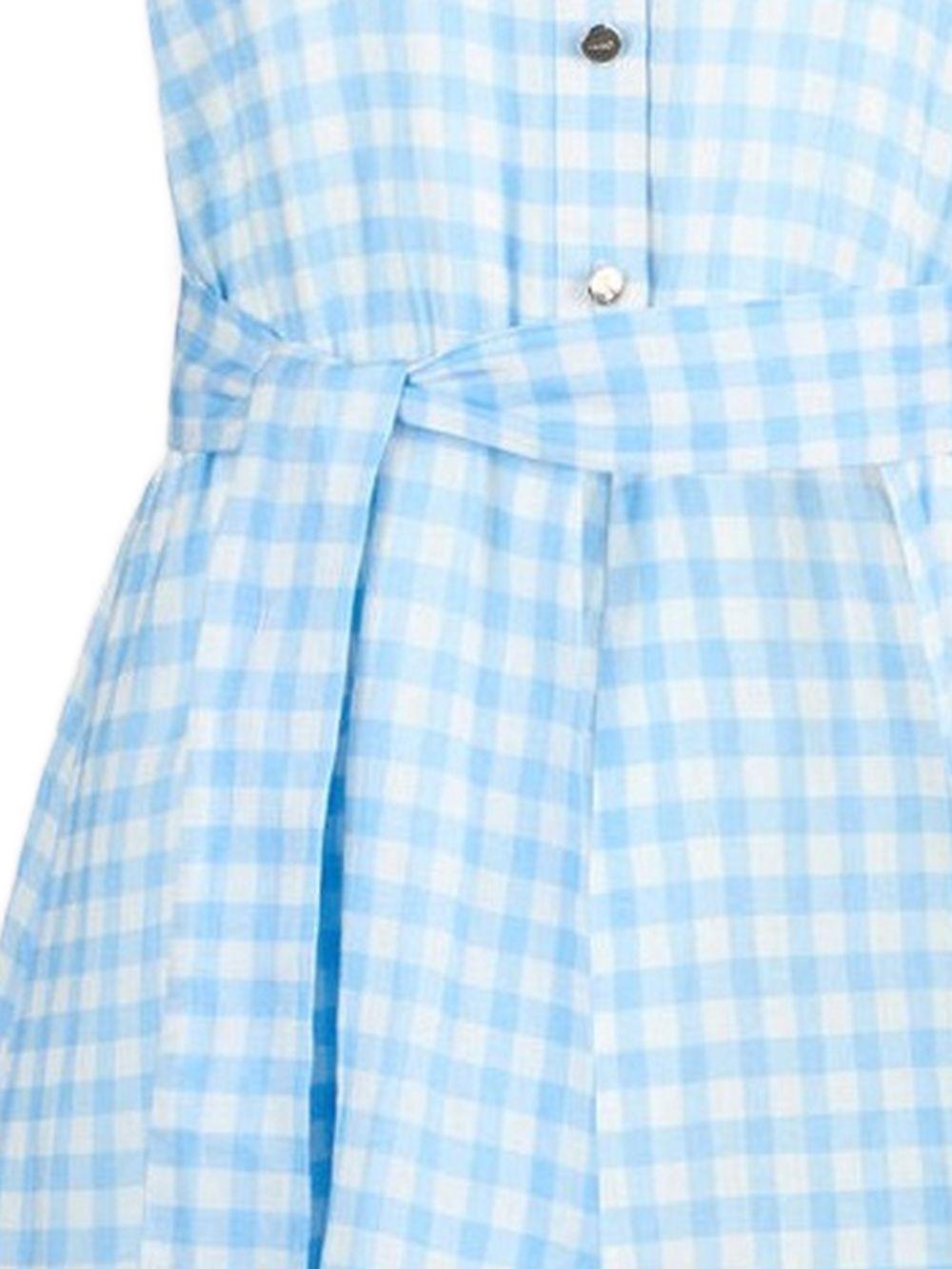 LIUJO Abito corto a quadretti celesti e bianchi