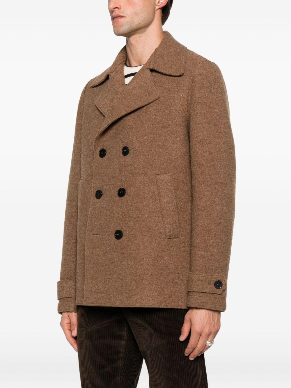 HARRIS WHARF LONDON Cappotto corto doppiopetto in lana marrone