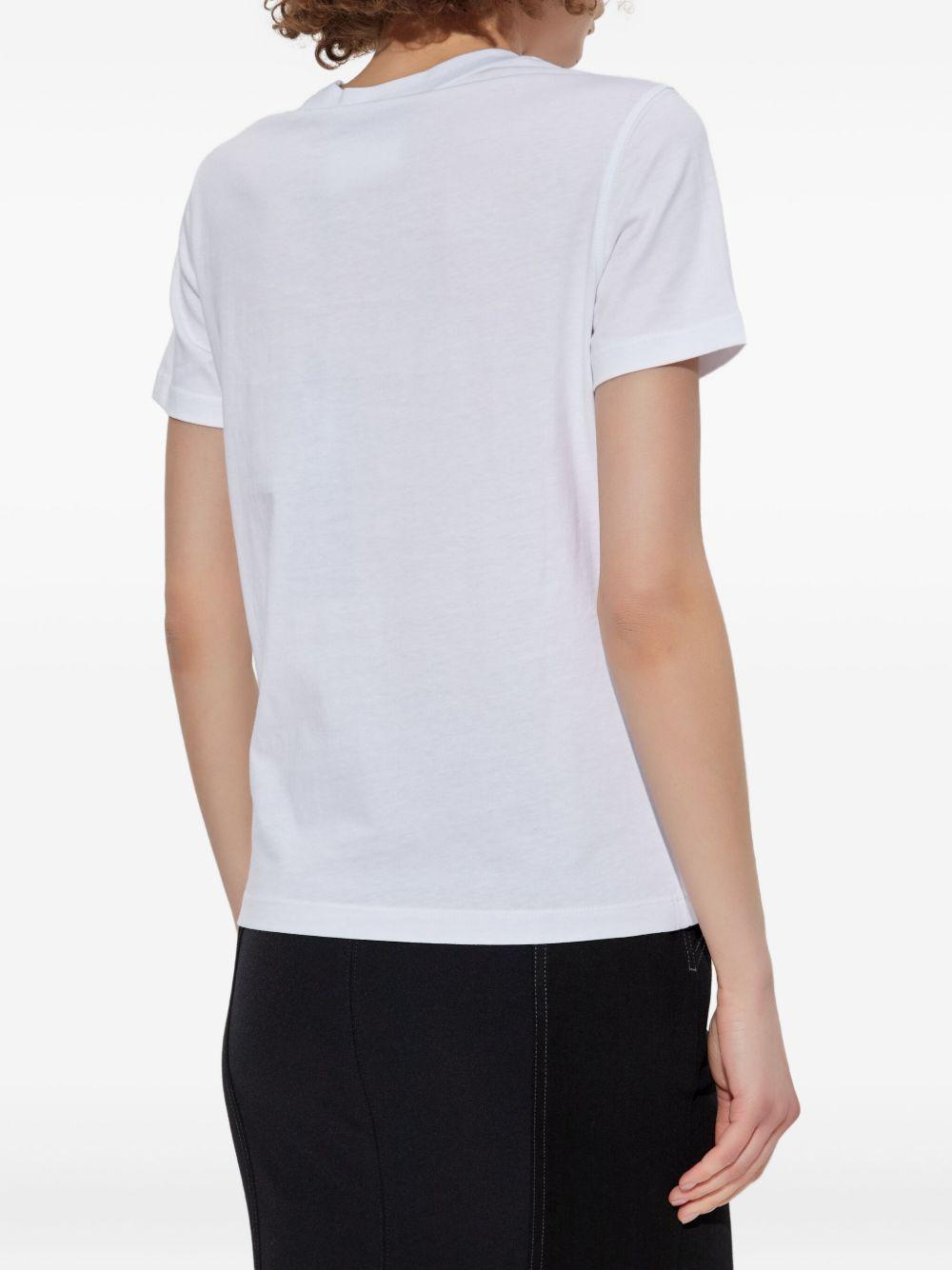 VERSACE JEANS COUTURE T-Shirt girocollo in cotone bianco con stampa