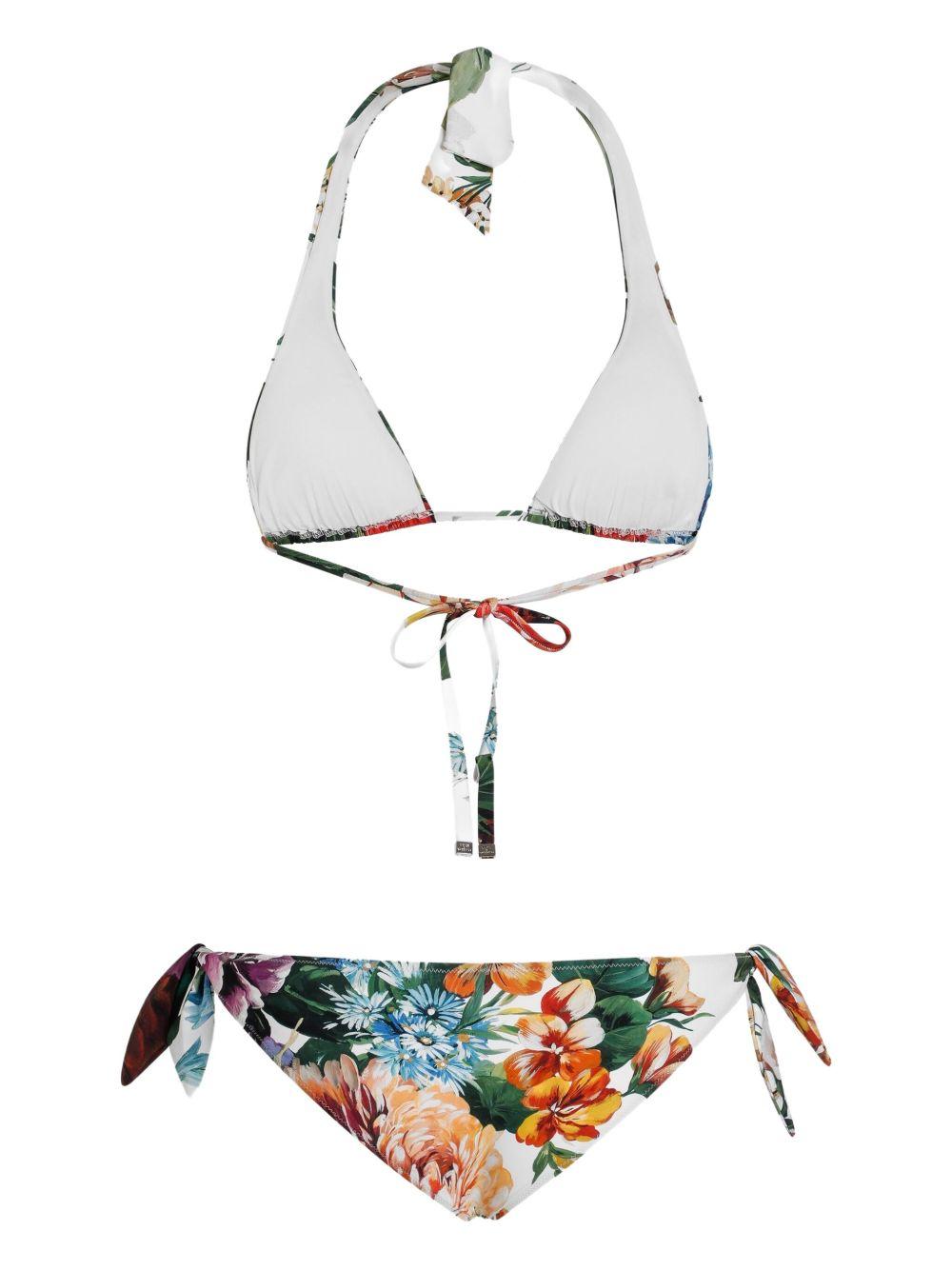 DOLCE e GABBANA Set bikini con stampa a fiori
