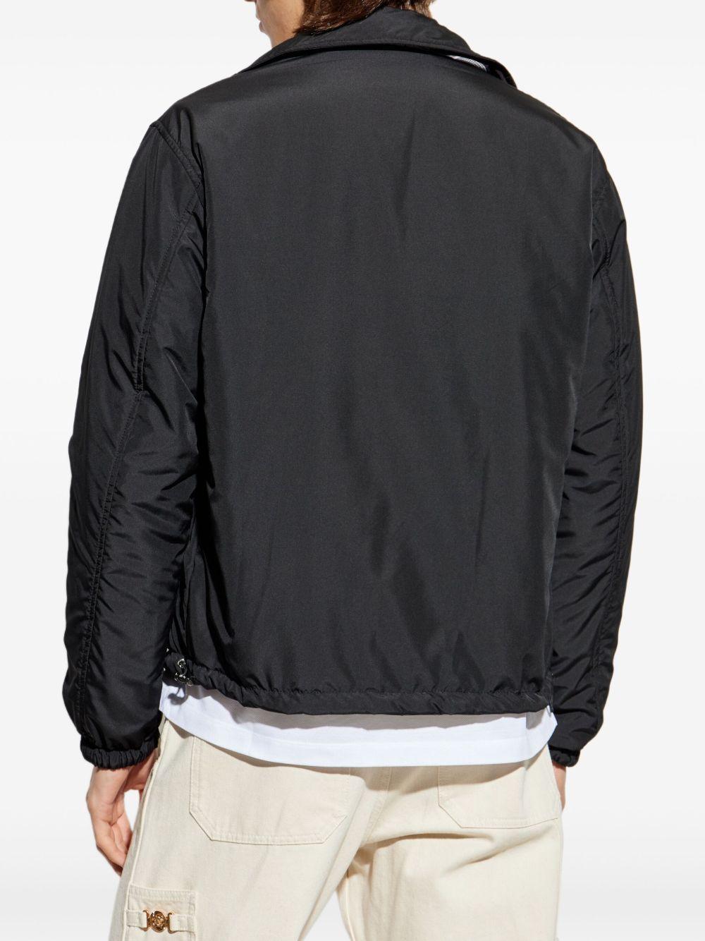 VERSACE Giacca nera reversibile con stampa Barocco