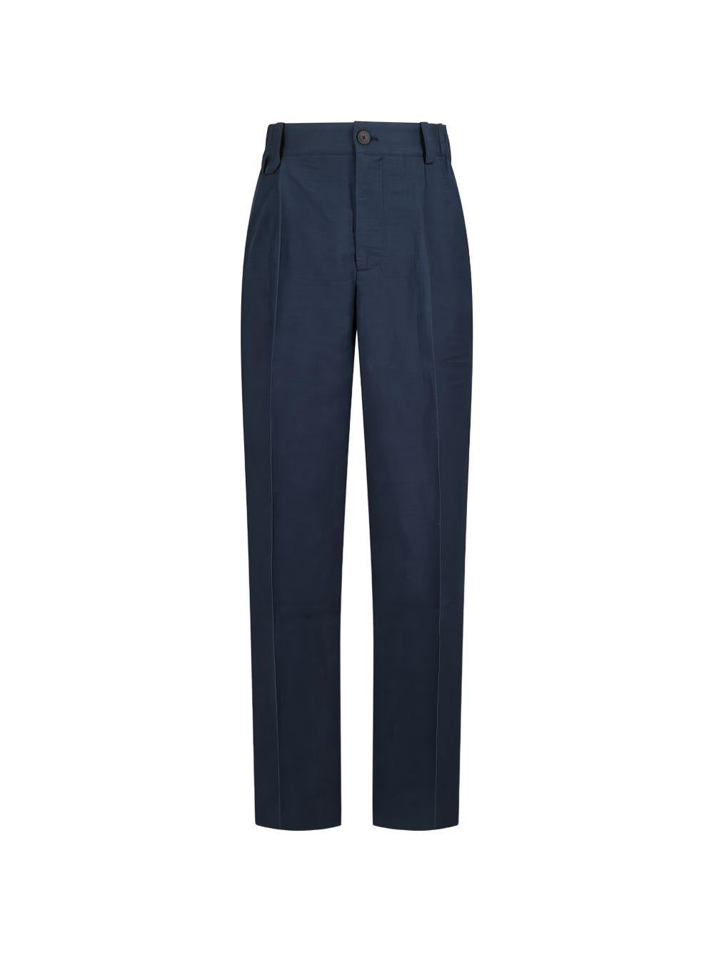 JACQUEMUS Pantaloni Croisière in lino blu