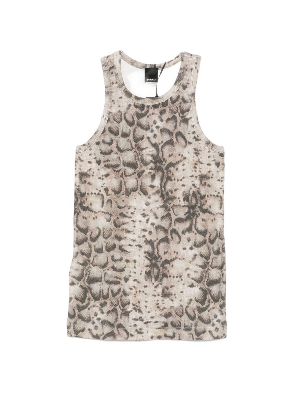 PINKO Top Belfiore in cotone con stampa leopardata