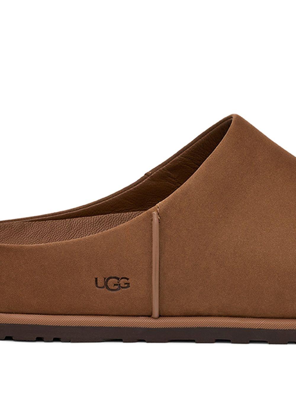 UGG Sabot Otzo in pelle color castagna scuro