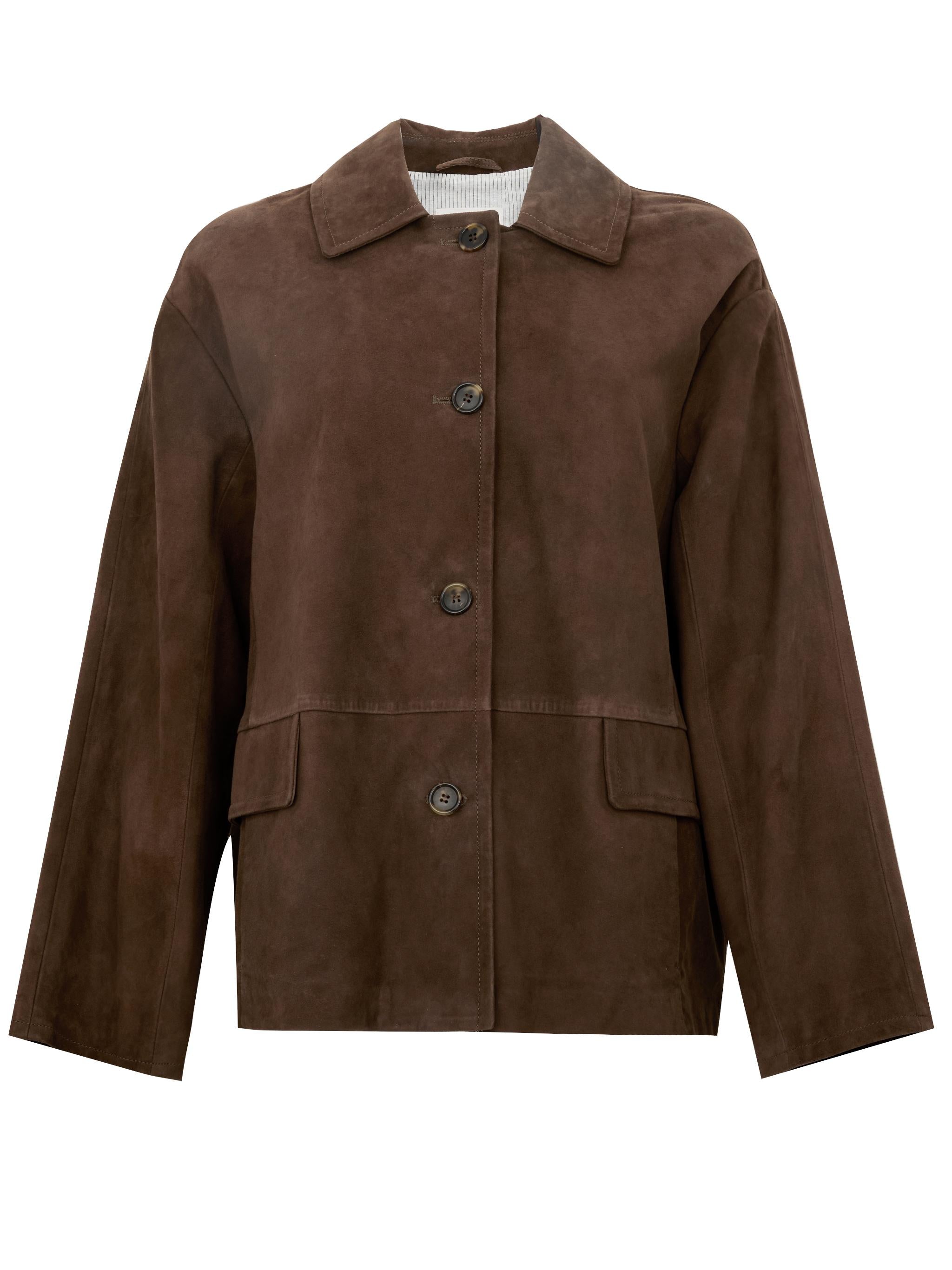 S MAX MARA Giacca in suede Charme marrone
