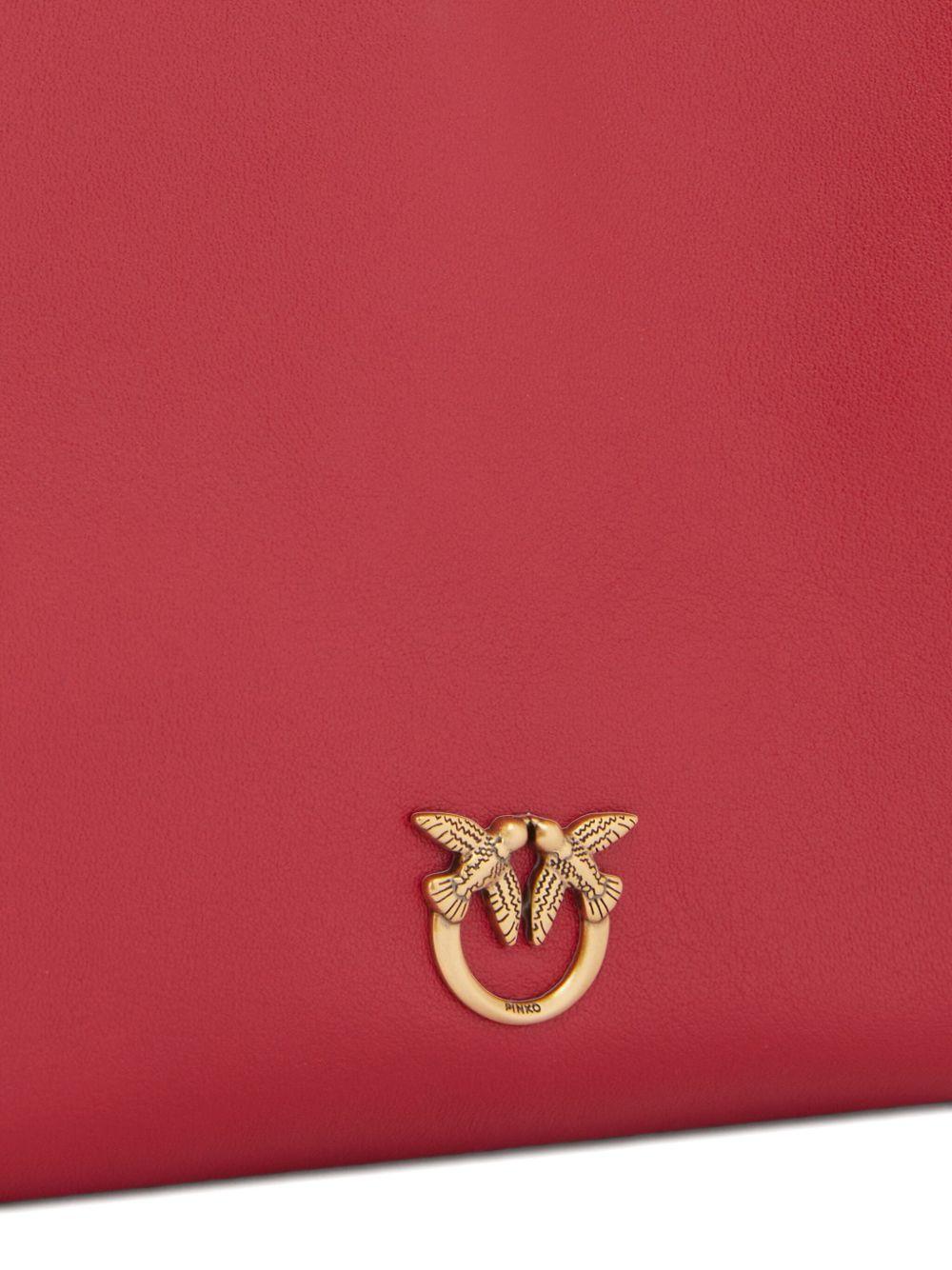 PINKO Borsa a spalla 'Triplet Mini' in pelle rossa