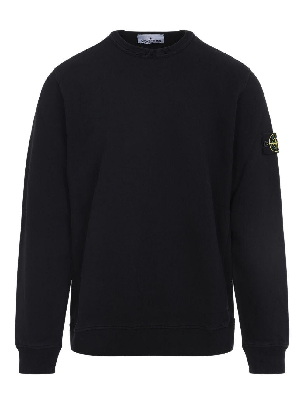 STONE ISLAND Felpa girocollo con patch logo<BR/>