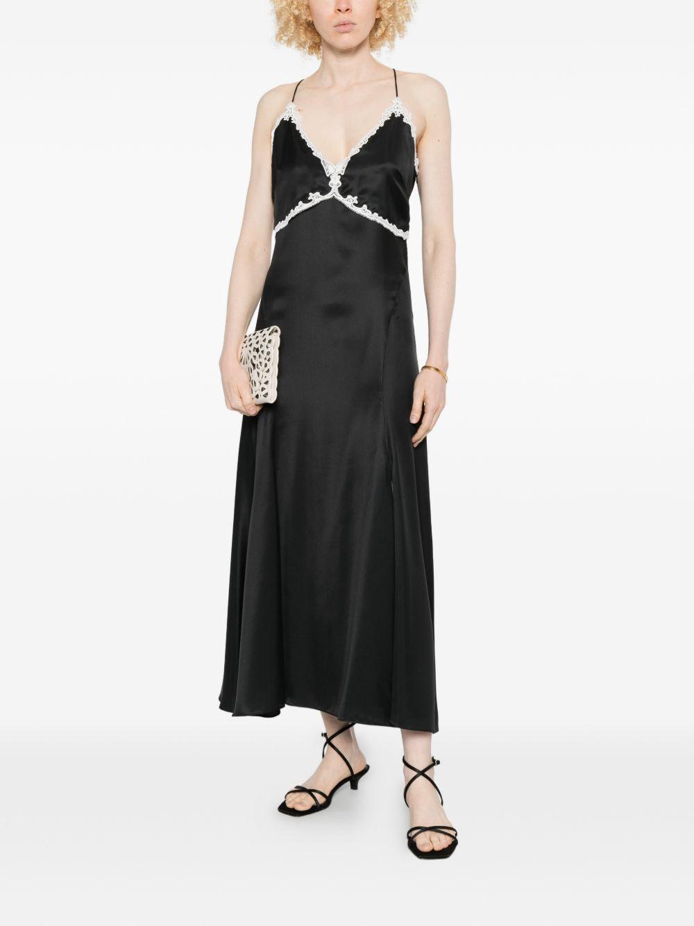 PINKO Abito Albino con dettagli in pizzo bianco nero