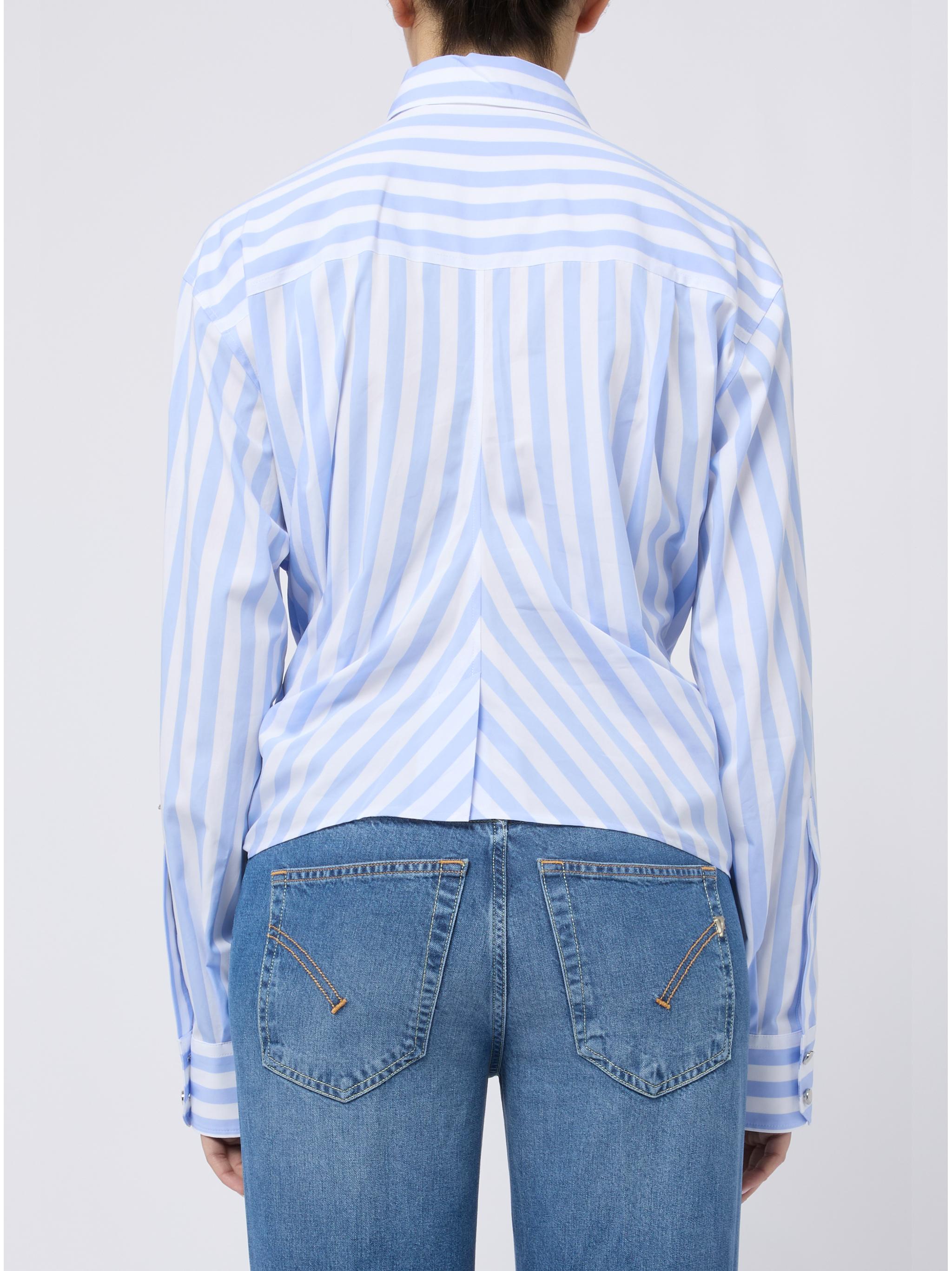 SPORTMAX Camicia a righe con dettaglio circolare in vita