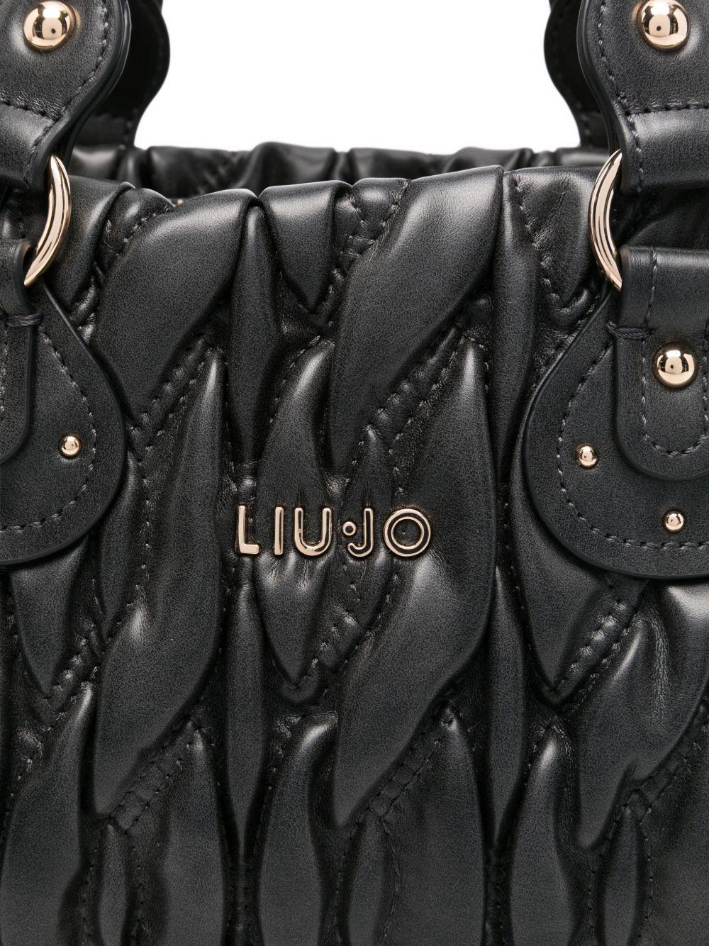 LIUJO Borsa nera trapuntata con logo