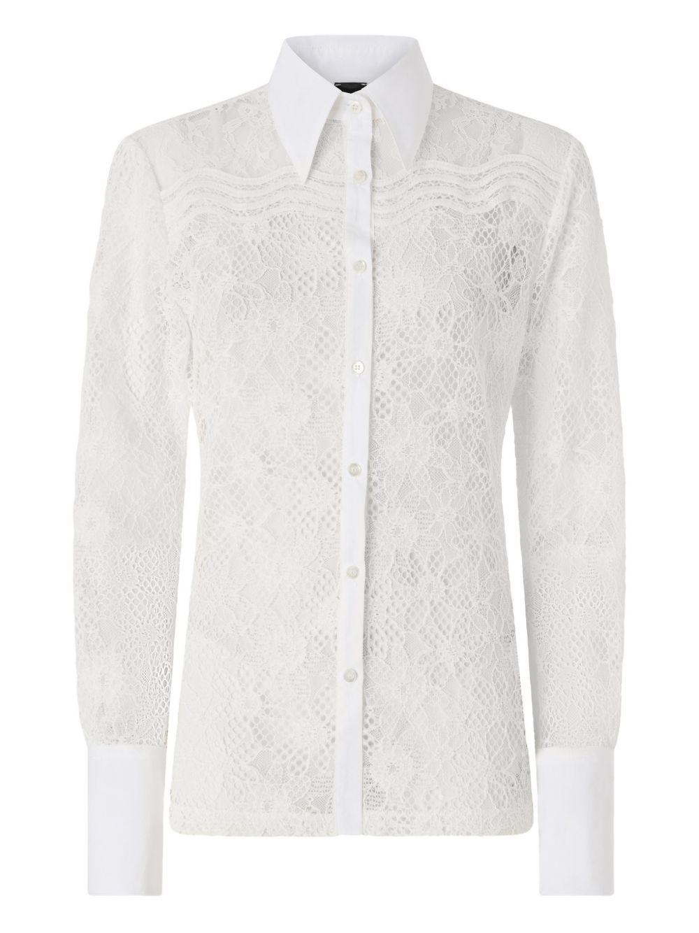 PINKO Camicia bianca con pizzo