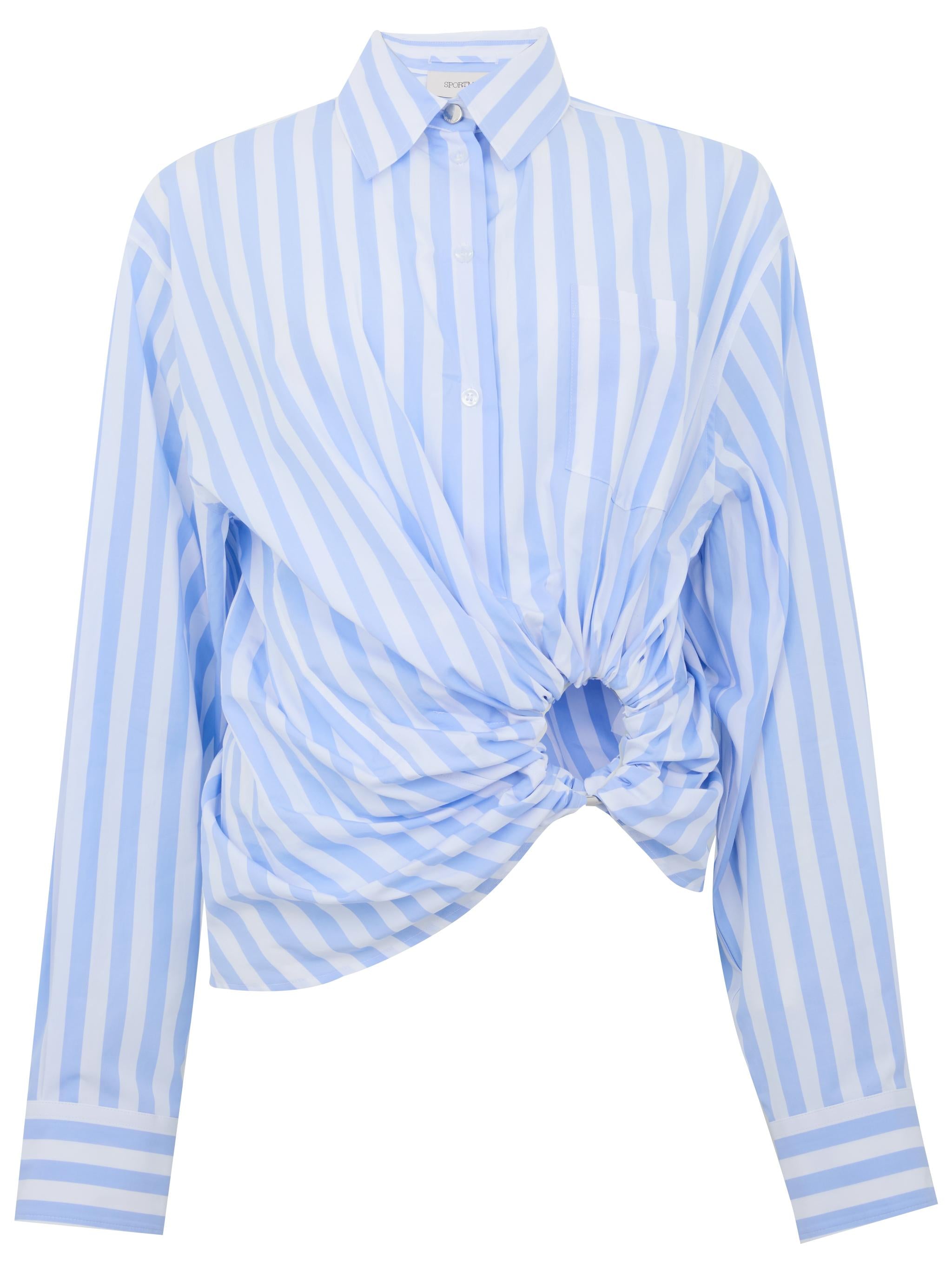 SPORTMAX Camicia a righe con dettaglio circolare in vita
