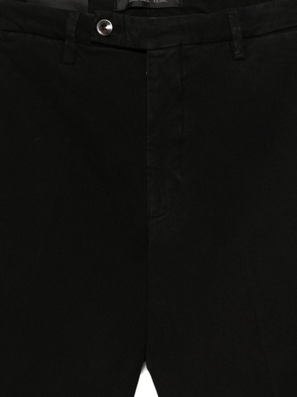 MICHAEL COAL Pantaloni neri in modal e cotone