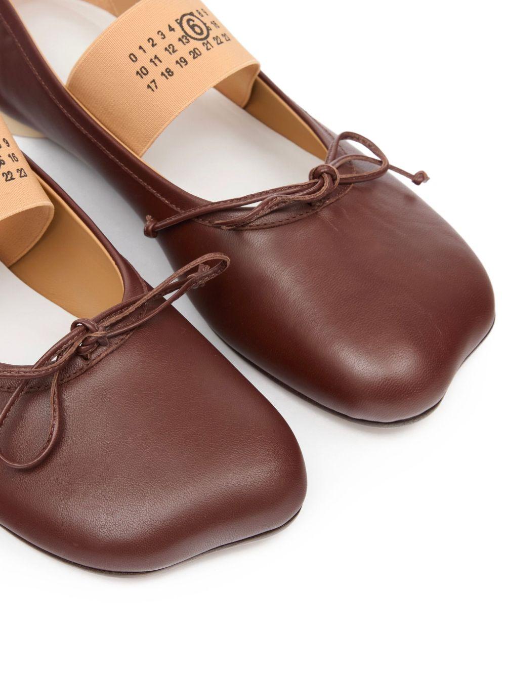 MM6 MAISON MARGIELA Ballerine Anatomic marroni con grafica numerica