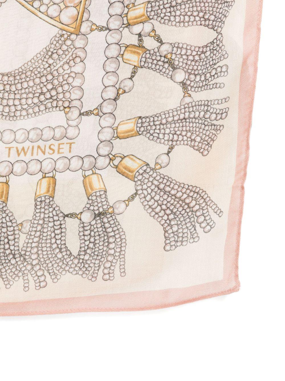 TWINSET Sciarpa con stampa romantica in modal