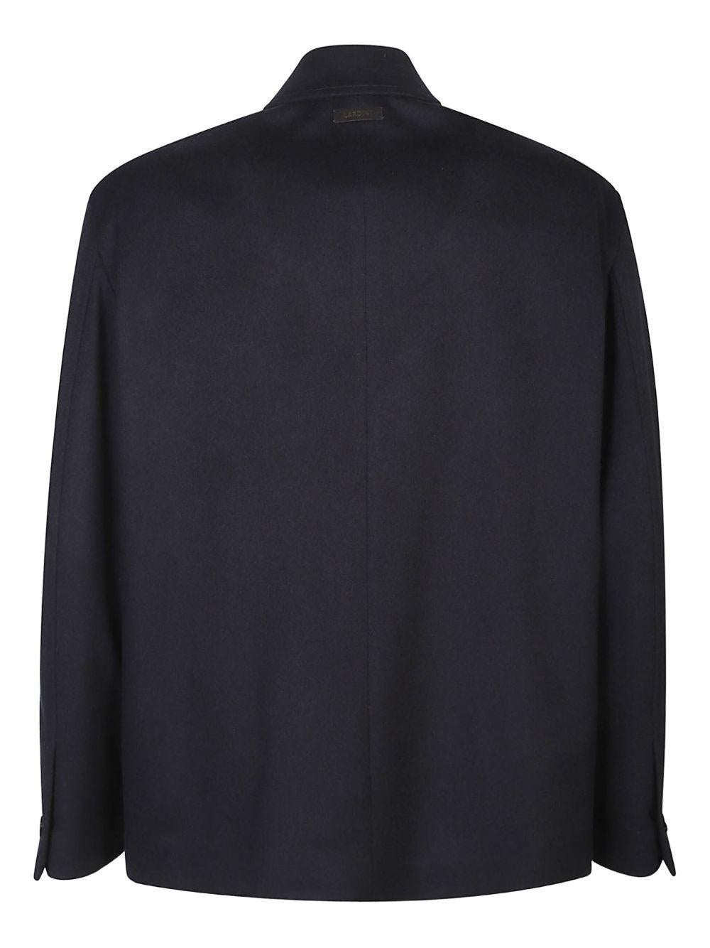 LARDINI Giacca di lana blu notte