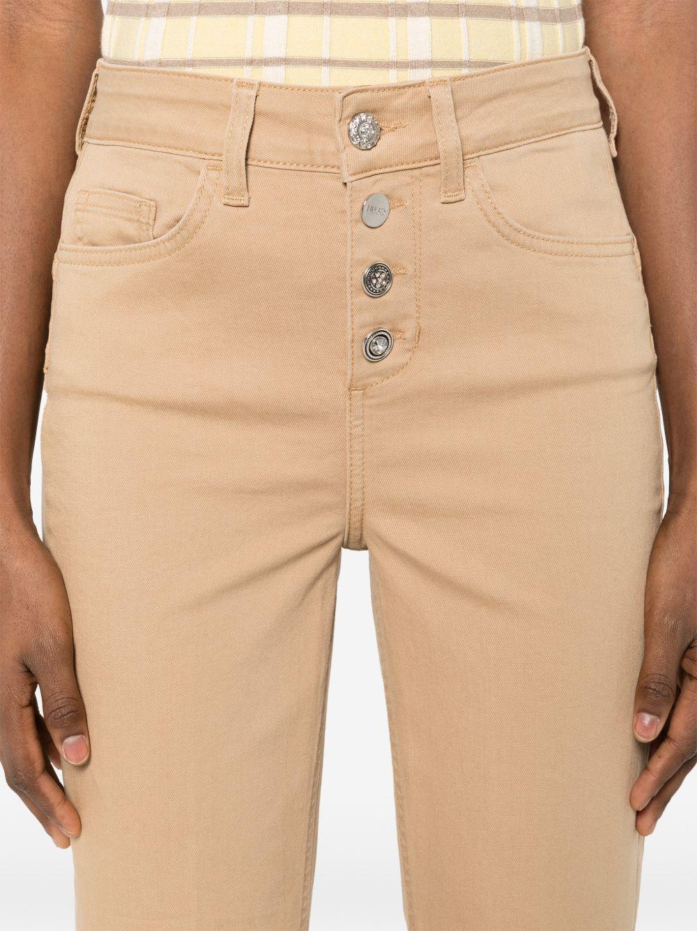 LIUJO Jeans beige con chiusura a bottoni