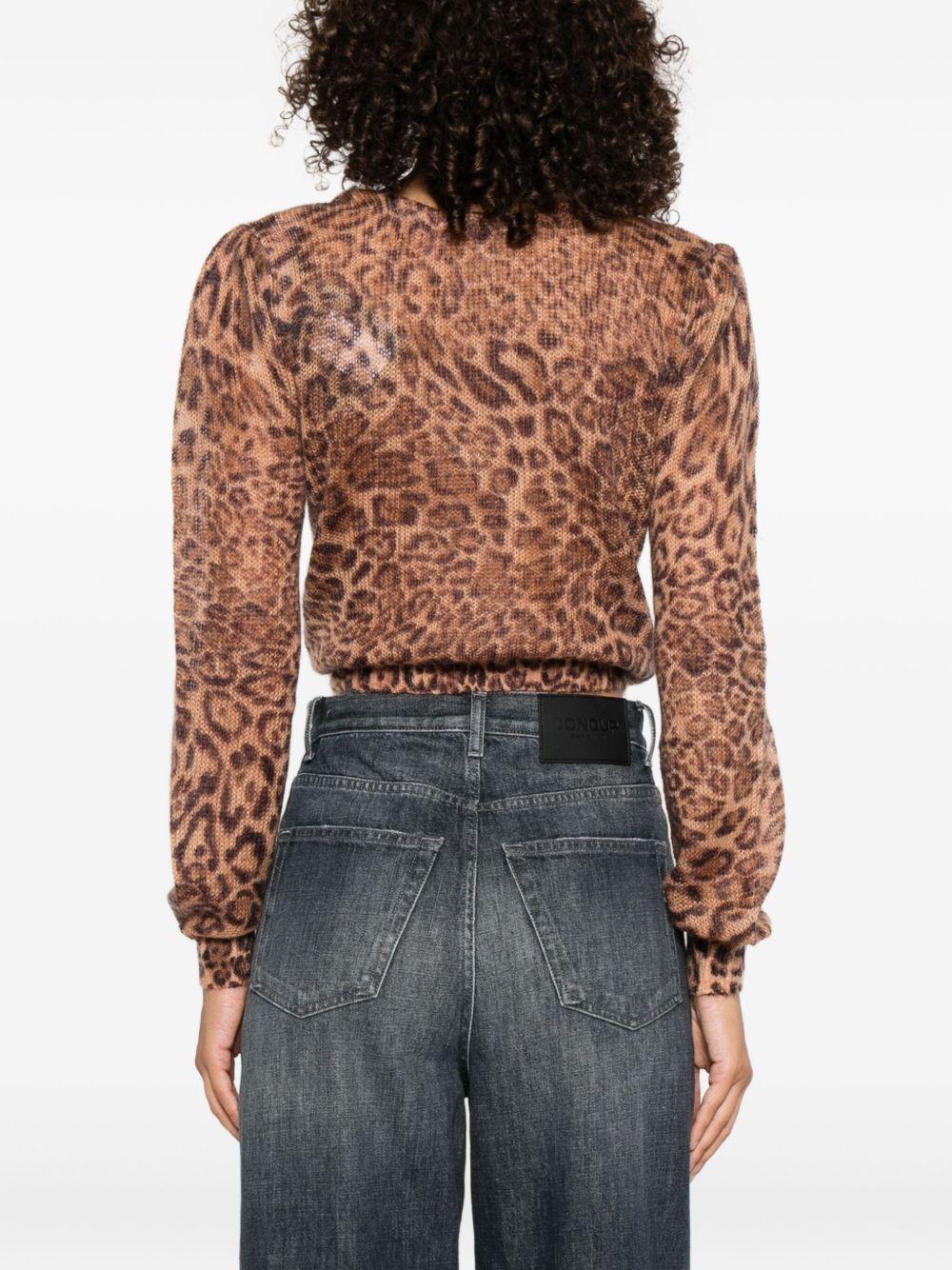TWINSET Maglia con scollo a V e stampa animalier