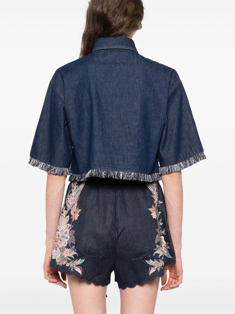 ZIMMERMANN Camicia in denim di cotone blu indaco