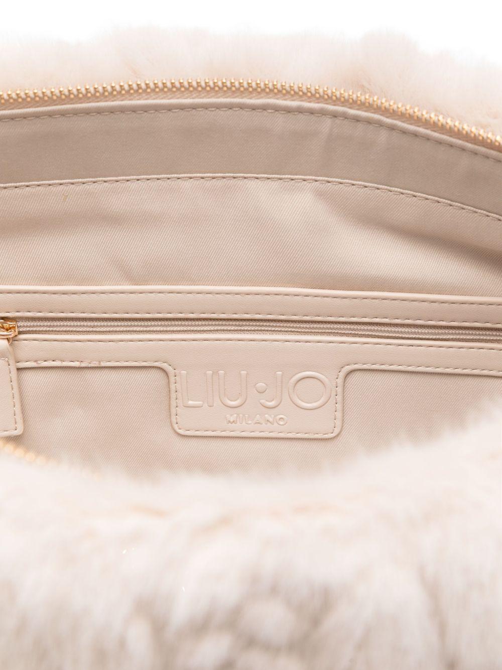 LIUJO Borsa a mano in pelliccia beige