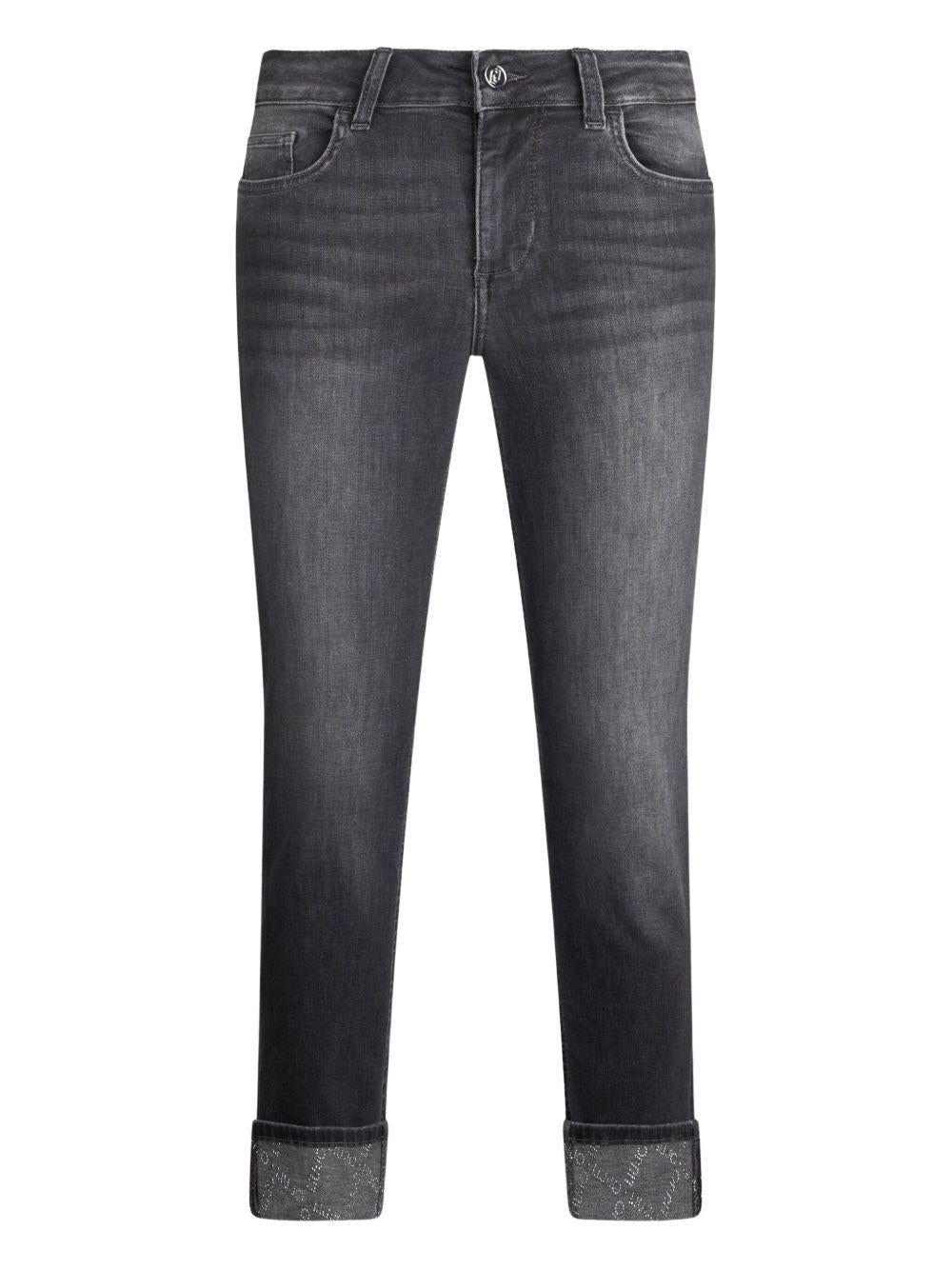 LIUJO Jeans grigio scuro con risvolto
