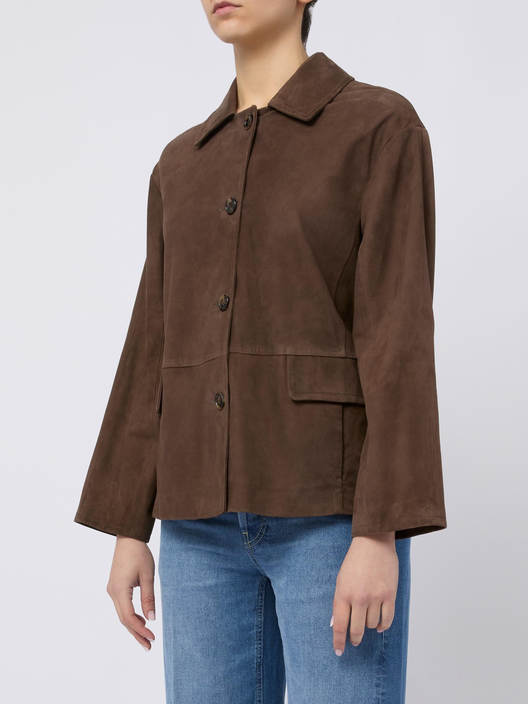 S MAX MARA Giacca in suede Charme marrone