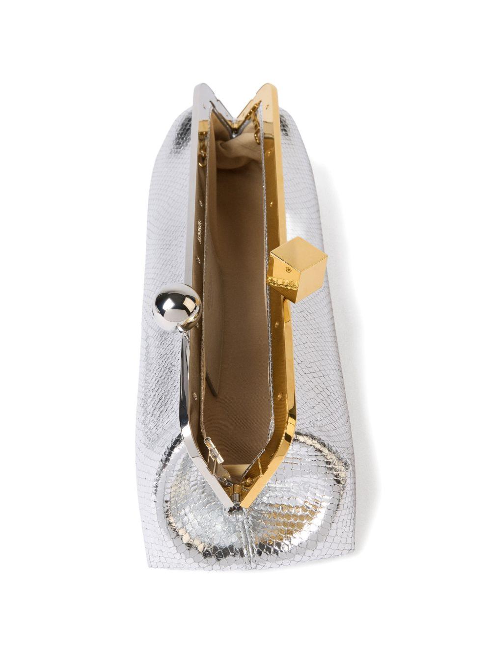 JACQUEMUS Borsa a spalla Salon argento in pelle