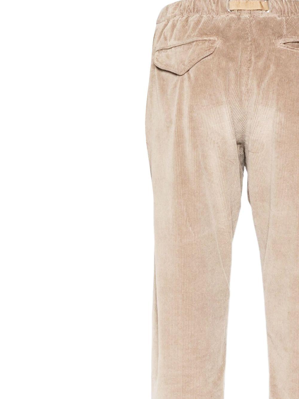 WHITE SAND Pantaloni in velluto beige con cintura