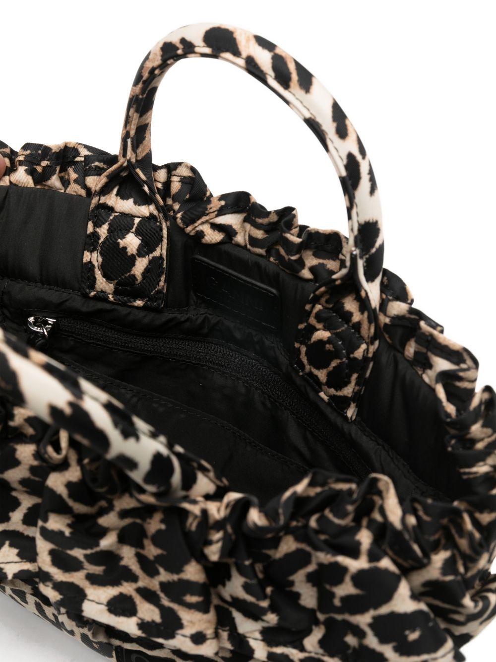 GANNI Borsa a mano con stampa leopardata