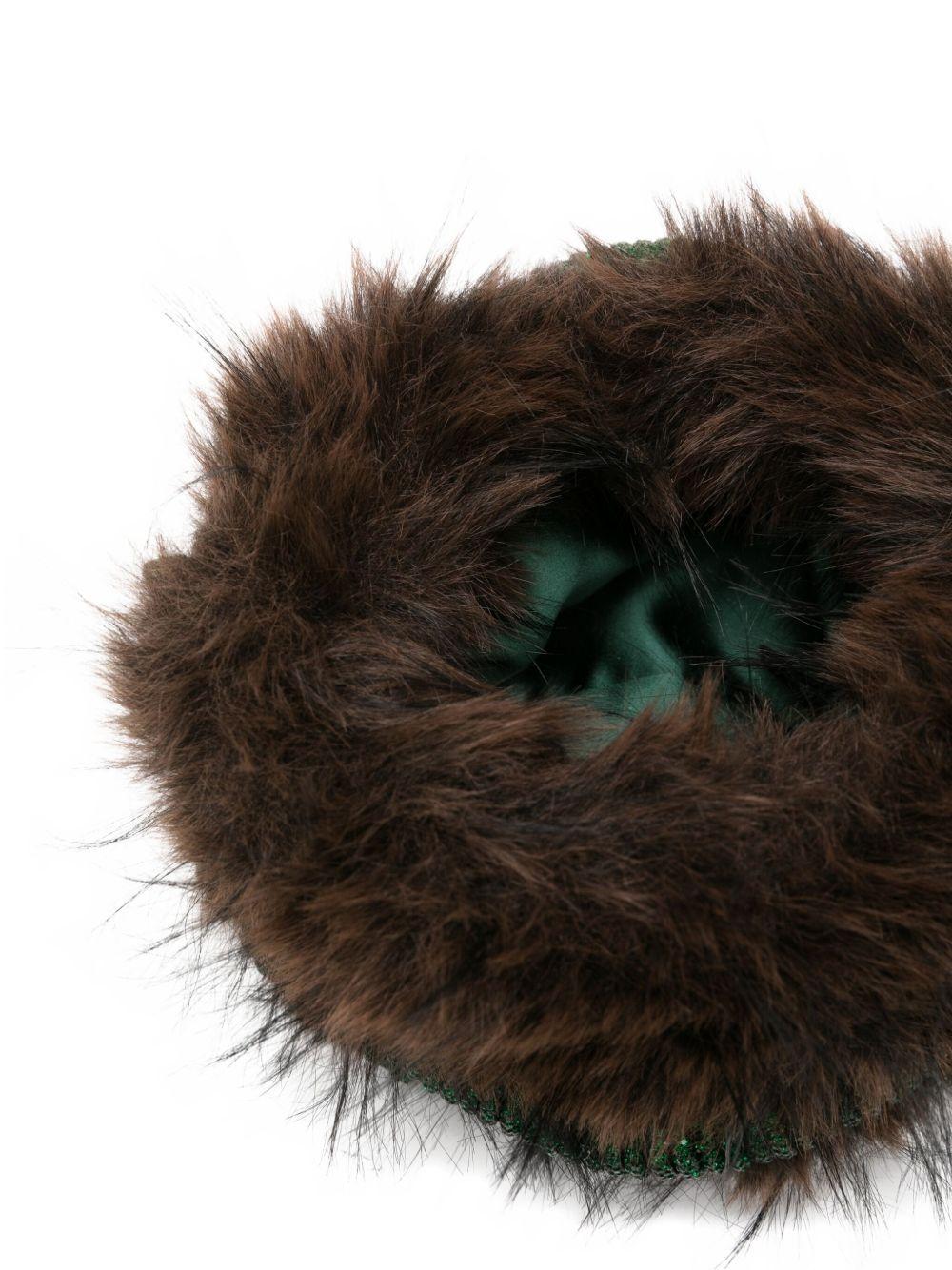 KURT GEIGER Borsa 'Macrame Crystal' con pelliccia marrone