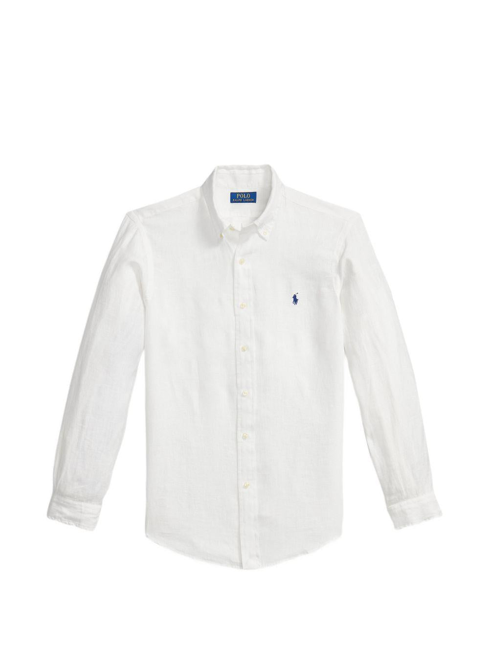POLO RALPH LAUREN Camicia bianca con logo ricamato sul petto