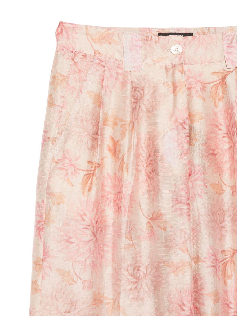 SEVENTY Pantaloni morbidi rosa con stampa floreale