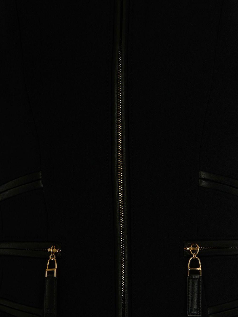 ELISABETTA FRANCHI Giacca nera in doppio crêpe nero