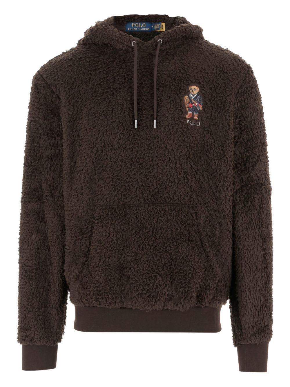 POLO RALPH LAUREN Felpa teddy con cappuccio e logo