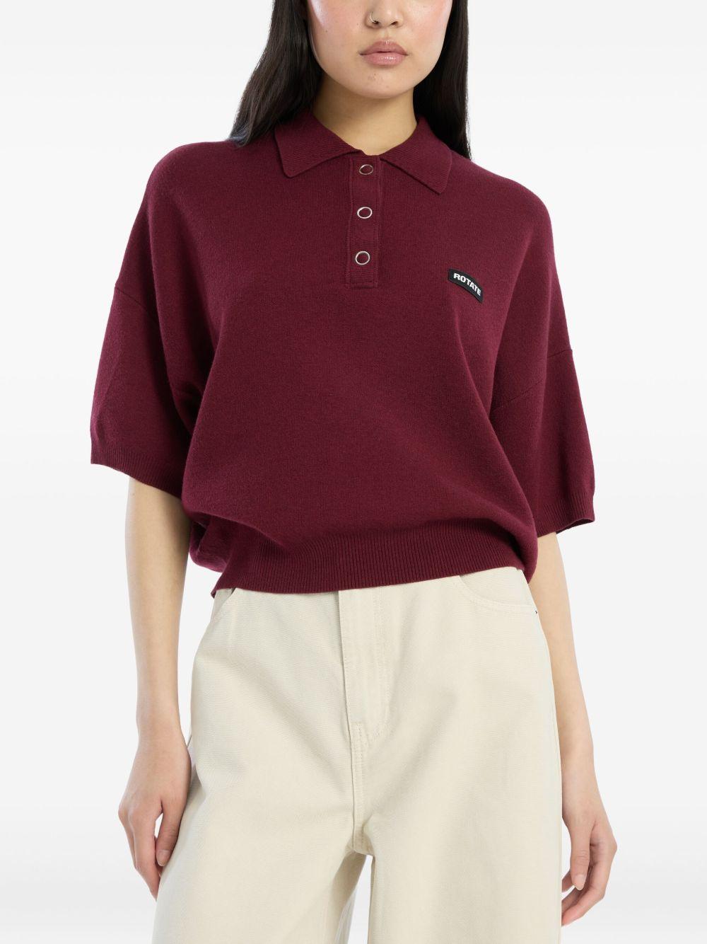 ROTATE Polo bordeaux con patch logo