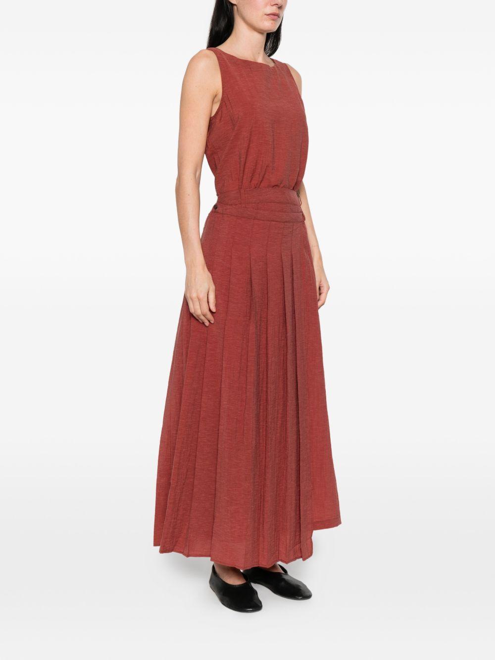 YERSE Gonna midi Laia a pieghe rossa