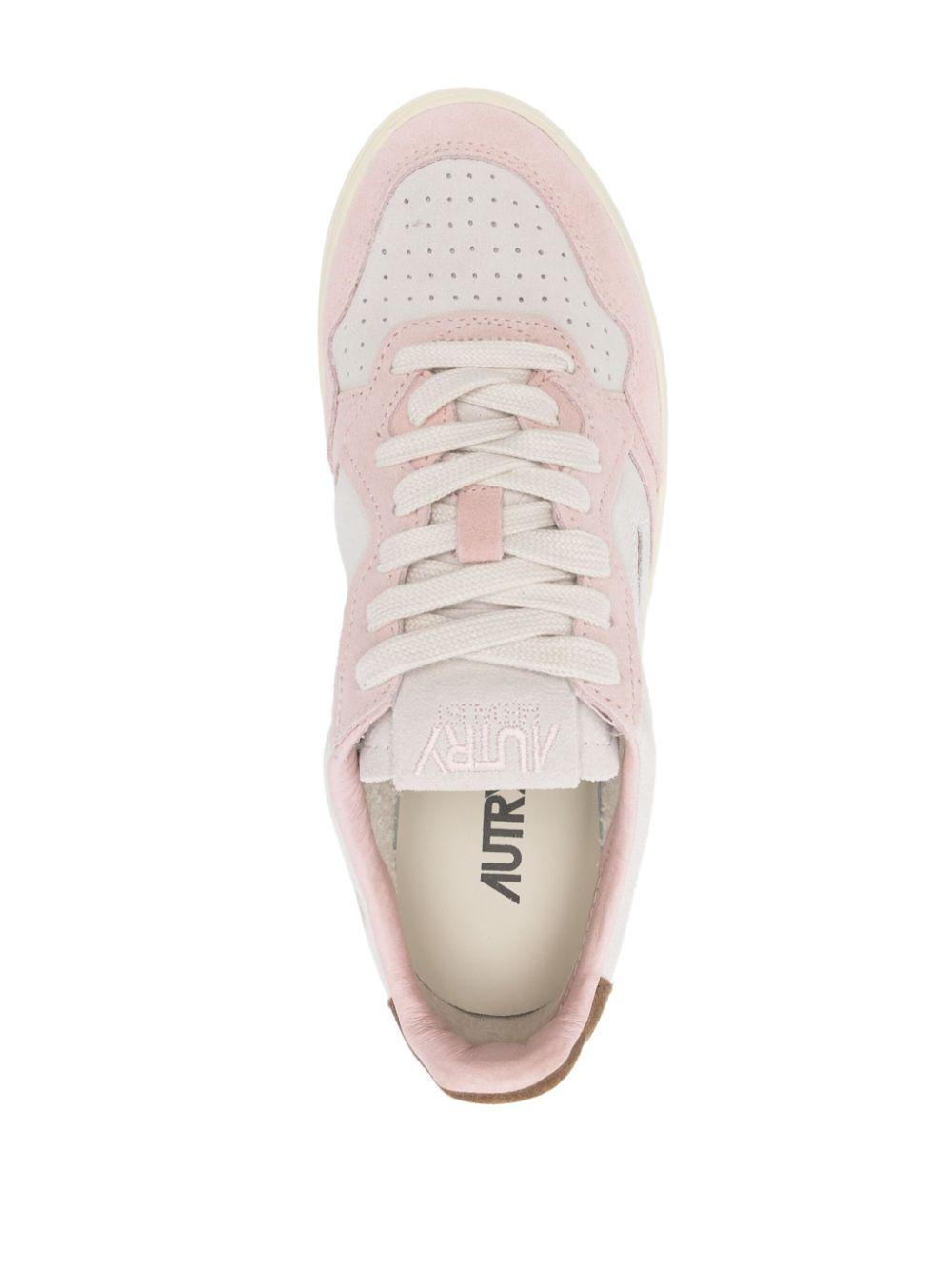 AUTRY Sneakers Medalist rosa e marrone con camoscio