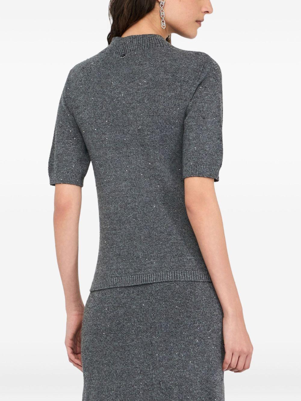 LIUJO Top in maglia grigio