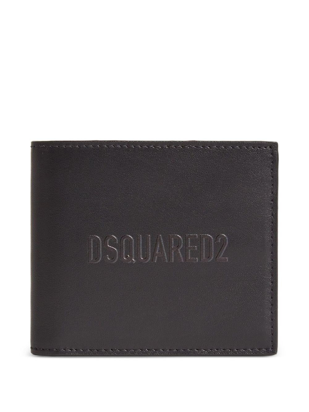 DSQUARED2 Portafoglio bi-fold nero con logo