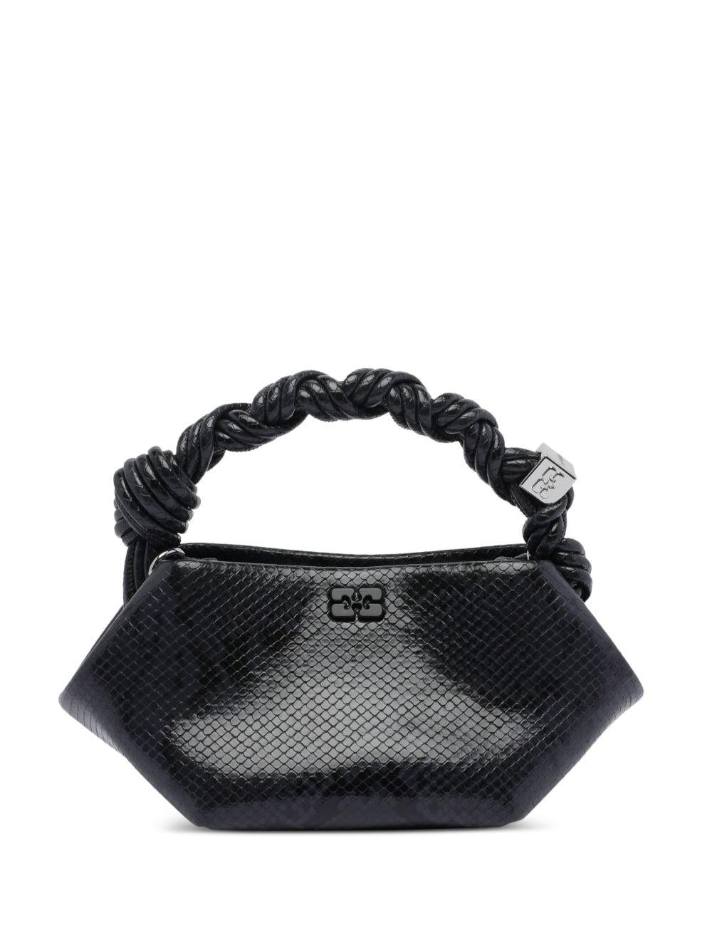 GANNI Mini borsa Bou snake nera