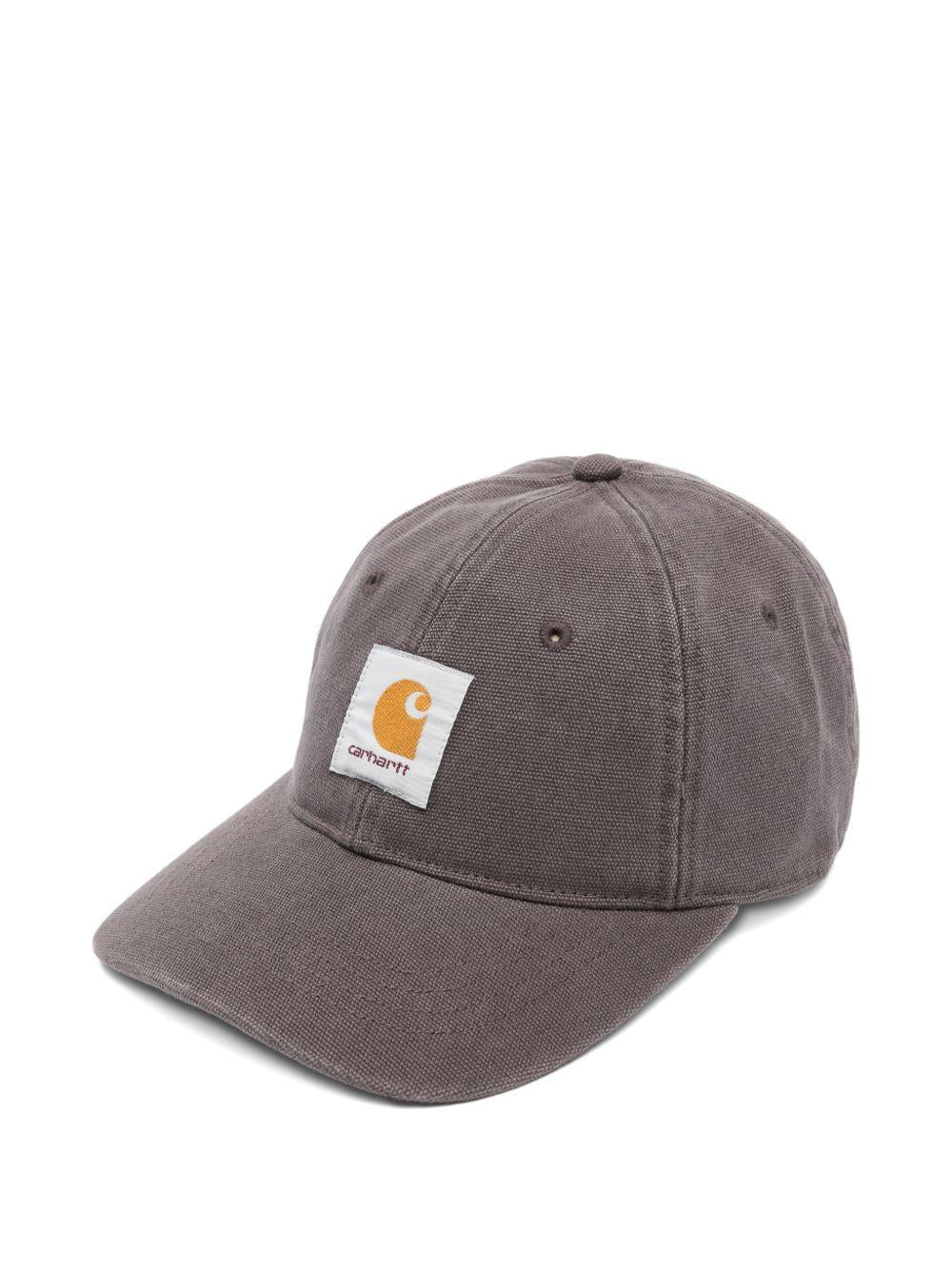 CARHARTT WIP Cappello baseball in cotone grigio con logo