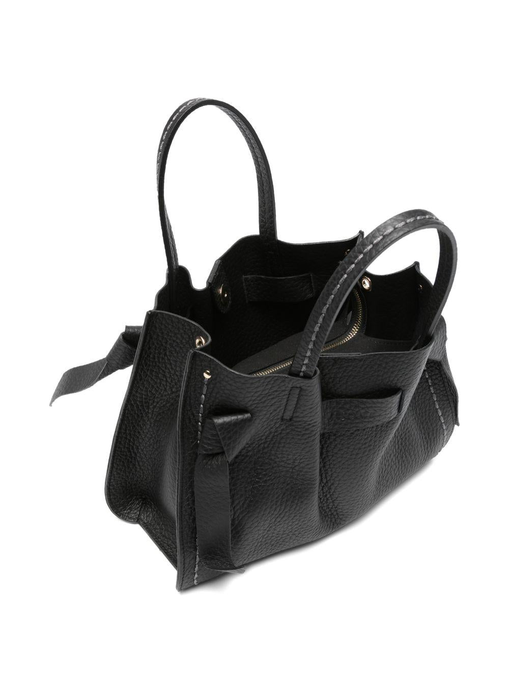 VISONA Borsa tote Vittoria in pelle nera