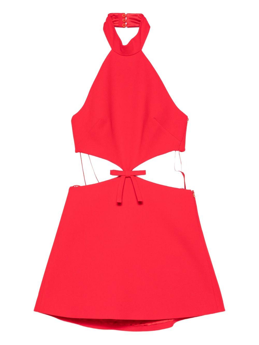 CASABLANCA Abito corto rosso cut-out con fiocco